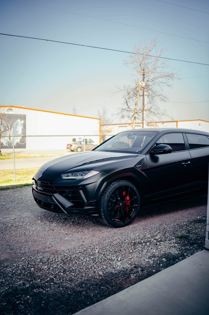 Black Lamborghini Urus after ceramic coating